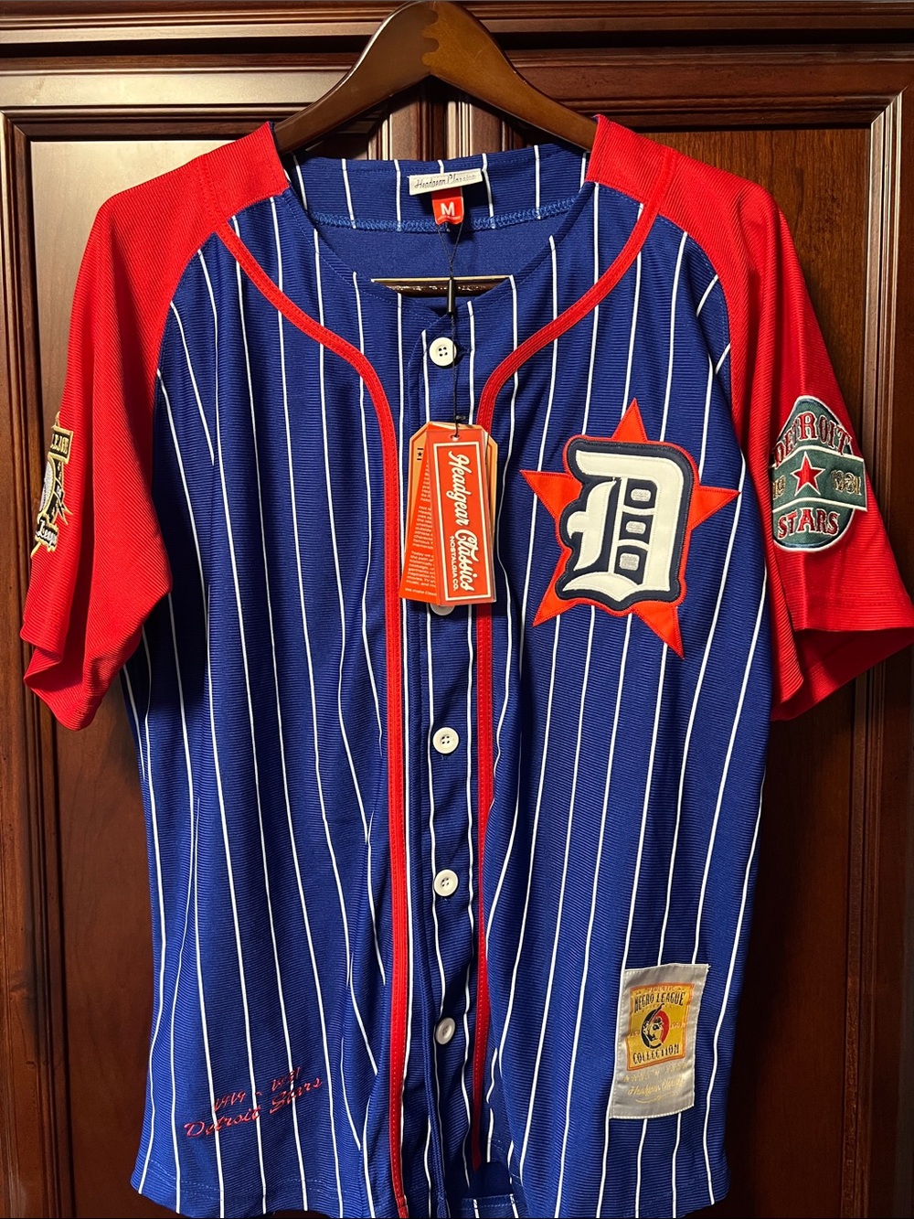 Brand New Negro League Baseball Detroit Stars 1919-1931 Blue & Red Jersey #24!